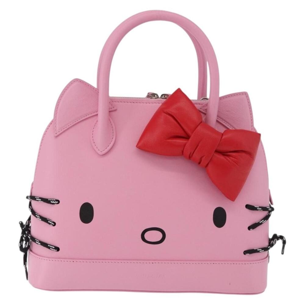 Balenciaga Virutop Handles Leather Handbag Pink